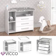 Vicco Wickelkommode Oskar Baby Wickelregal Kommode Wickeltisch Weiß