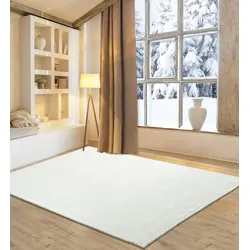 Wollteppich MY HOME "Pirker", beige (natur weiß), B:120cm H:12mm L:180cm, Schurwolle, Teppiche, Wendeteppich, meliert, reine Wolle, handgewebt, Scandi, Wohnzimmer