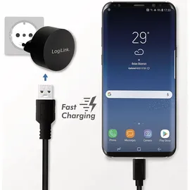 Logilink USB Steckdosenadapter 1x USB-A, Schwarz