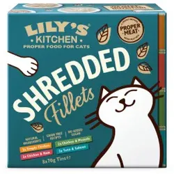 Lily's Kitchen Filets Huhn  Huhn-Schinken  Huhn-Muschel  Thunfisch-Lachs Nassfutter Katze 32 x 70 g