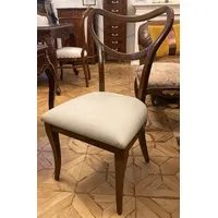 Casa Padrino Luxus Art Deco Leder Esszimmer Stuhl Creme