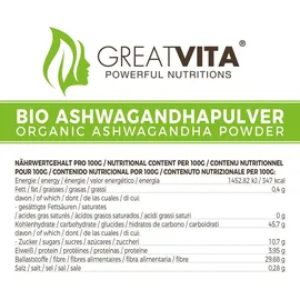 greatvita Bio Ashwagandha Pulver 400 g