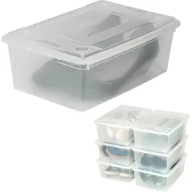 Tectake Schuhbox 33 x 23 x 12 cm 6-tlg. Transparent
