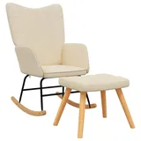 Maison Exclusive - Schaukelsessel Mit Hocker Creme Stoff