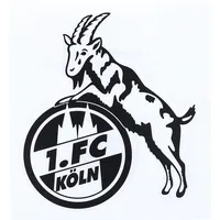 1. FC Köln Aufkleber transparent schwarz 8x10cm