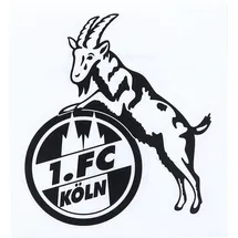 1. FC Köln Aufkleber transparent schwarz 8x10cm