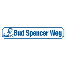 Blechwaren Fabrik Braunschweig GmbH Blechwarenfabrik Braunschweig Bud Spencer Weg Dekoschild Straßenschild aus Blech Mehrfarbig, Maße: 10cm x 46cm, STRC06