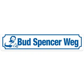 Blechwaren Fabrik Braunschweig GmbH Blechwarenfabrik Braunschweig Bud Spencer Weg Dekoschild Straßenschild aus Blech Mehrfarbig, Maße: 10cm x 46cm, STRC06