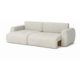 kaiser möbel Ecksofa mit Schlaffunktion und Bettkasten Ivo L aus Chenille-Stoff Artico, Ecksofa mit Schlaffunktion, integrierter Stauraum,mit Schlaffunktion,pflegeleichter Chenille-Stoff beige