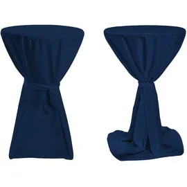 TexDeko Stehtischhusse Premium Blau Ø 70 cm