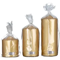 GILDE 100% Paraffinwachs Stumpenkerze,goldfarben VE 6