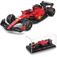 BBURAGO Formel 1 Ferrari SF-23 (2023): Modellauto im Maßstab 1:24, von Fahrer #16 Charles Leclerc Hardcase, 26 cm, rot (18-26808L)