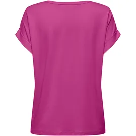 Only T-Shirt ONLMOSTER – Kurzarmshirt mit Aufschlag und klassischem Look Viskosemischung, regular fit lila S (36)