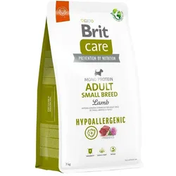 BRIT CARE Hund Hypoallergen Adult Kleine Rassen Lamm 7kg + Überraschung für den Hund