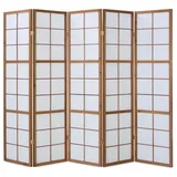 Homestyle4u Paravent Raumteiler 3 4 5 oder 6 teilig Trennwand Shoji Faltbar Braun