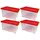 BigDean Eurobox 60 x 40 x 32,5 cm 4-tlg. rot/transparent