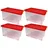 BigDean Eurobox 60 x 40 x 32,5 cm 4-tlg. rot/transparent