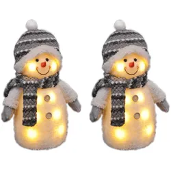 Gravidus 2er Set Deko Schneemann LED Weihnachtsdeko Figur