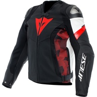 Dainese Avro 5 Lederjacke - Schwarz/Rot/Weiß / 50