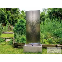Köhko KÖHKO® Wasserwand Libro XL mit LED-Beleuchtung Höhe ca. 182 cm Springbrunnen mit Edelstahlbecken 23007