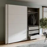 Die Möbelfundgrube Schwebetürenschrank weiß 220, cm 2-türig, - Schach MATT