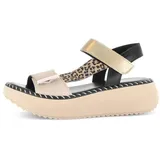 Gabor Damen Riemchensandalen, Frauen Sandalen,offene Schuhe,Strandschuhe,Sandaletten,Sommersandalen,bequem,flach,Caramel Kombi,40 EU / 6.5 UK - 40 EU