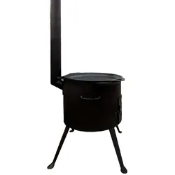 Grillpeter Utschak Set mit Kasan 15L mit Schornstein und Schüreisen