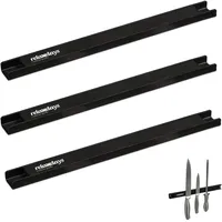 Relaxdays Magnetleiste 3er Set 30 cm Schwarz