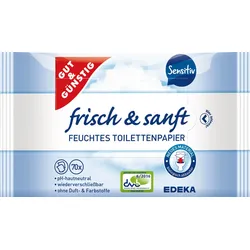 GUT&GÜNSTIG Feuchtes Toilettenpapier frisch & sanft 1-lagig