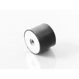 Kora Möbelfuß Gummi-Metall-Element mit beidseitigem Innengewinde Typ C (M16 x 16, 100 x 40) - Schwarz, 4 Stück, Industriell, Rund, Galvanisiert, 100 x 40 cm, Für Maschinen, Industriemaschinen