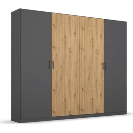 Rauch Drehtürenschrank Miro 226 x 210 x 54 cm Braun/Grau