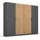 Rauch Drehtürenschrank Miro 226 x 210 x 54 cm Braun/Grau