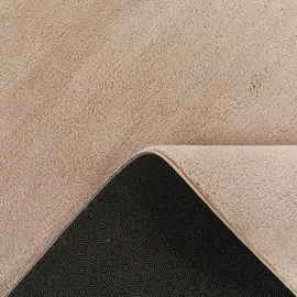 Paco Home Moderner Wohnzimmer Teppich Kurzflor waschbar Weich Felloptik Anti-Rutsch Grösse 200 cm Quadrat, - Beige