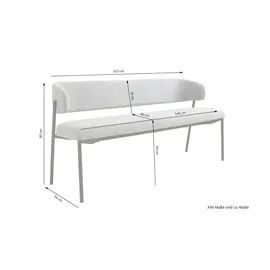 Schöner Wohnen Sitzbank Polsterbank Grau 163 x 80 x 56 cm