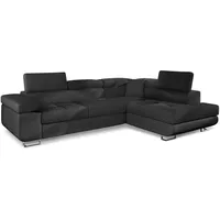 Menzzo Antoni Schlafsofa, Kunstleder, Schwarz 200