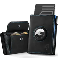 DODENSHA® Airtag Wallet Herren mit XL Münzfach I MagSnap Kartenetui Herren I Smart Airtag Wallet für 10+ Karten I Geldbörse Herren mit RFID Schutz I Portmonee Herren mit AirTag* Fach I Schwarzblau