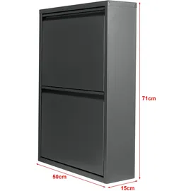 [en.casa] Sokndal 50 x 71 x 15 cm grau / grau