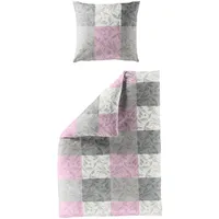 BIERBAUM Bettwäsche Seersucker, 100 % Baumwolle, bügelfrei rosa