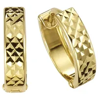 VIVANCE Paar Creolen »333 Gold diamantiert 12mm«, Ohrschmuck, 57029517-0 gelb