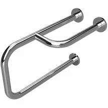 Brillantbad BELP Stützgriff Rechts Edelstahl poliert mit Abdeckung 235x380x516 mm, 120 kg Traglast für Bad & WC >> zum Bohren