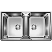 Blanco Lemis 8 rechts Einbauspüle Edelstahl gebürstet 860 x 500 mm Handbetätigung
