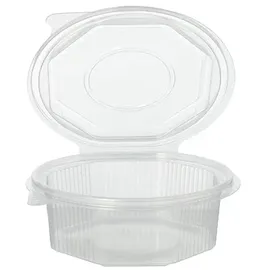 Papstar Starpak Verpackungsbecher mit Klappdeckeln, PP 8-eckig 375 ml 4,2 cm x 11 cm x 11 cm transparent