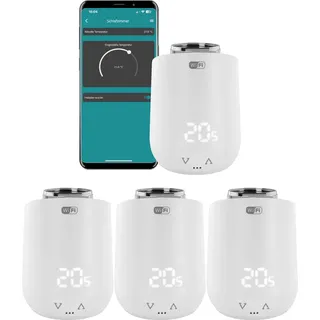 eurotronic Comet WiFi Heizkörperthermostat Set - Smart Home Heizungssteuerung für 4 Heizkörper inkl. gratis App und Ventil-Adapter-Gutschein | K...