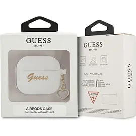 GUESS GUA3LSCHSH AirPods 3 Cover weiß/weiß Silikon Charm Heart Collection - Weiß