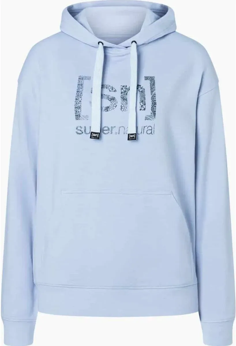 Super.Natural W Arabesque Hoodie heather blue/turbulence blue (29E) S