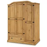 Kleiderschrank Massivholzschrank Schrank 3T2SK B151.5 TURANO Kiefer Mexiko-Stil