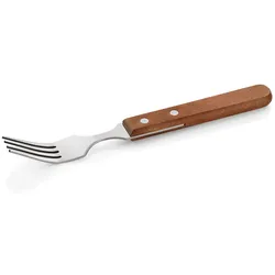 24x Steak-/ Pizzabesteck Gabel + 24x Messer Holz braun, 48 tlg.