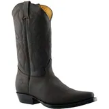 Grinders Herren Louisiana Lederstiefe Braunl Cowboy Tanzstiefel mit Kubanischen Absätzen 42 - 42 EU
