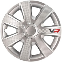 Auto-Style Satz Radzierblenden VR 16-Zoll Silber/Karbon-Look/Logo