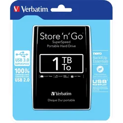 Verbatim Festplatte 1TB, USB 3.0, 6.35cm (2.5''), schwarz